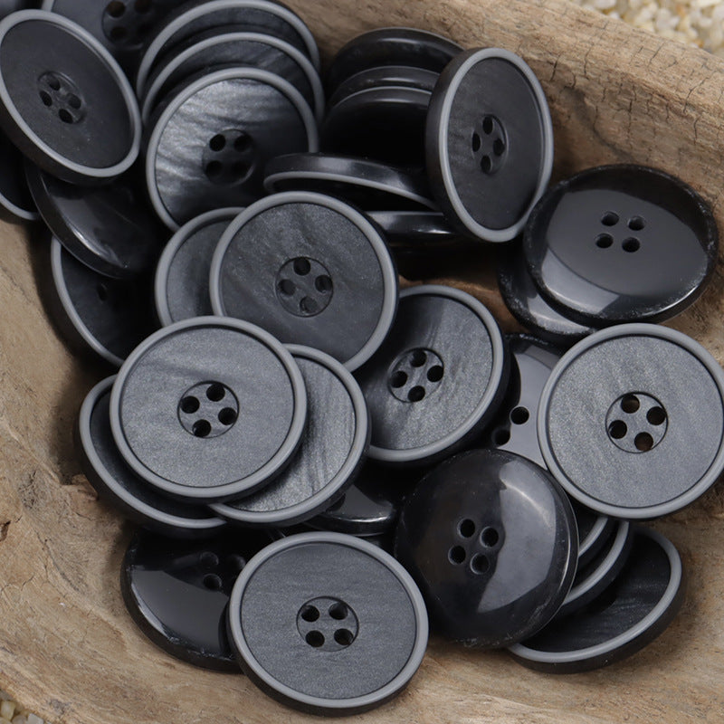 Round Matte Wood-Grain Resin Buttons for Khaki Casual Pants 30pcs - Lots of Buttons