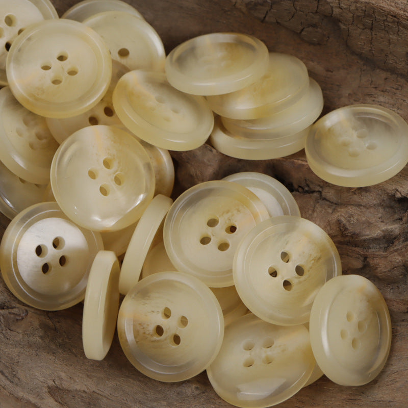 Translucent Light Yellow Resin Buttons for Jackets Casual Pants 30 Pack - Lots of Buttons