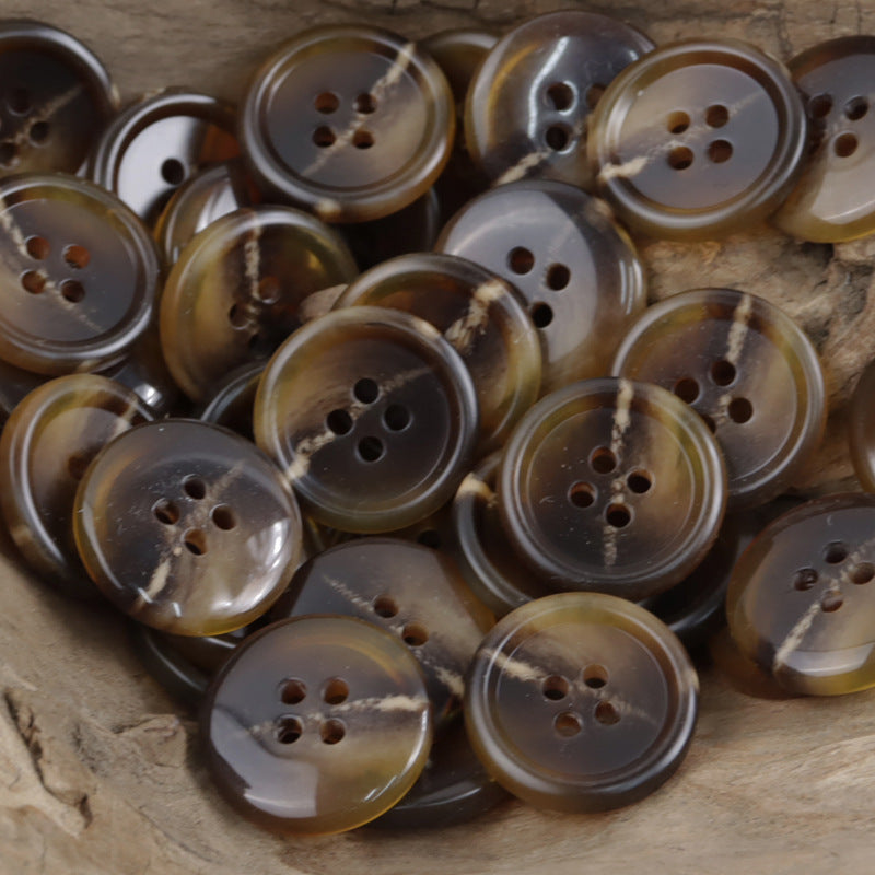 Translucent Light Yellow Resin Buttons for Jackets Casual Pants 30 Pack - Lots of Buttons