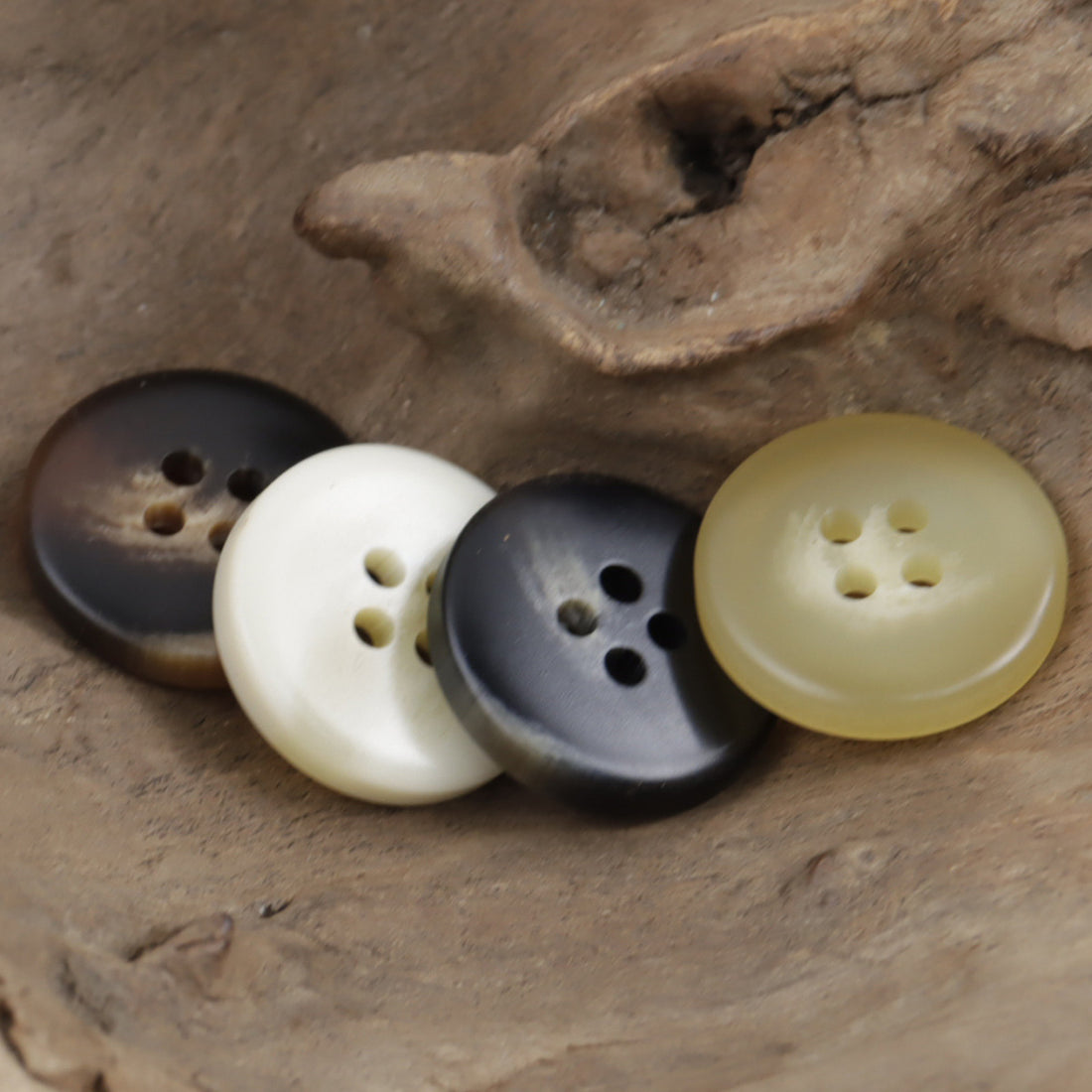 Round 4-Hole Resin Buttons for Camel Colored Coats Windbreakers 30pcs - Lots of Buttons