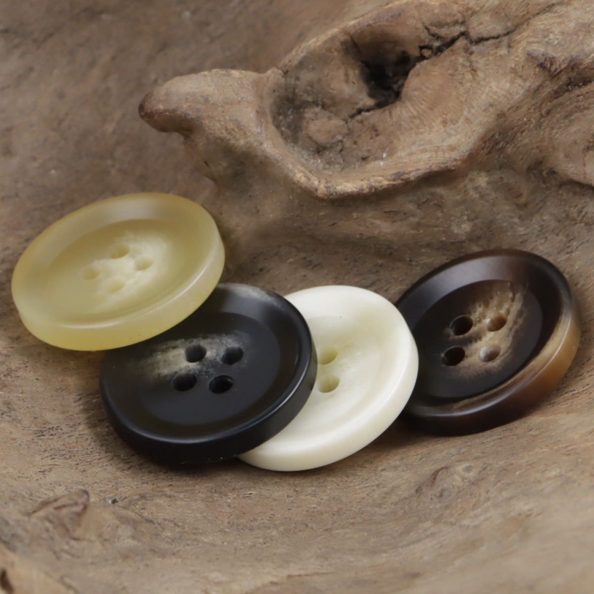 Round 4-Hole Resin Buttons for Camel Colored Coats Windbreakers 30pcs - Lots of Buttons