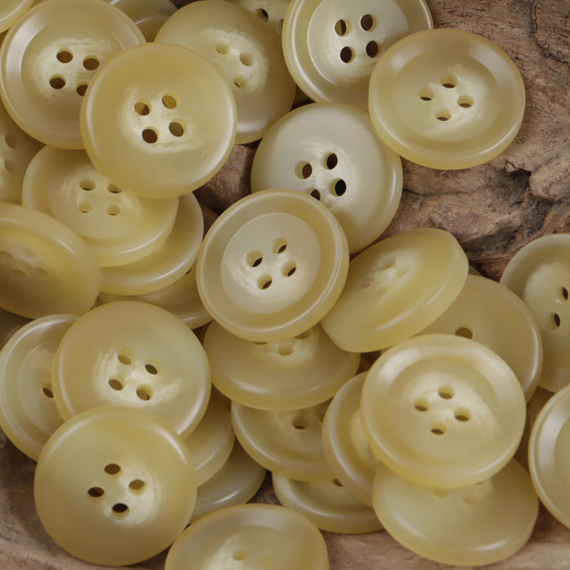 Round 4-Hole Resin Buttons for Camel Colored Coats Windbreakers 30pcs - Lots of Buttons