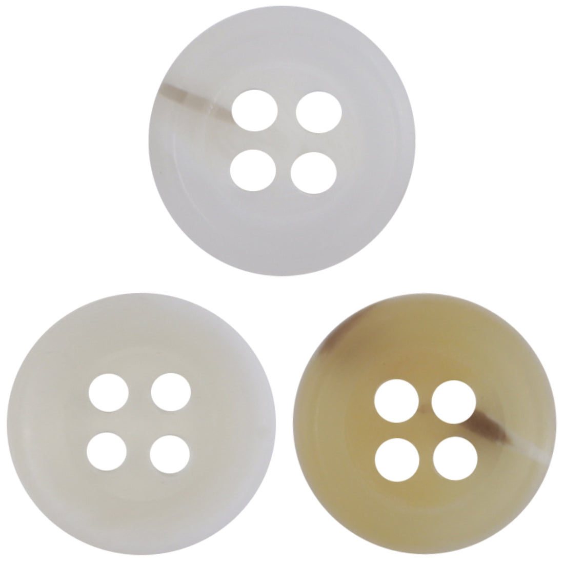 11.5mm Four-Hole White and Yellow Resin Buttons 60 Pack - Lots of Buttons