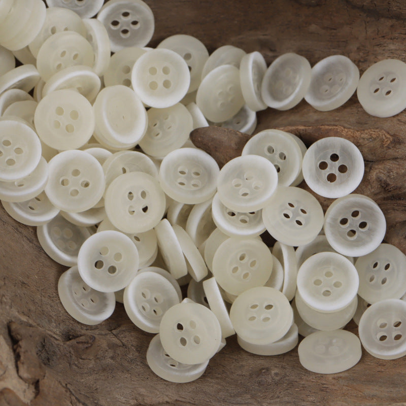 11.5mm Four-Hole White and Yellow Resin Buttons 60 Pack - Lots of Buttons