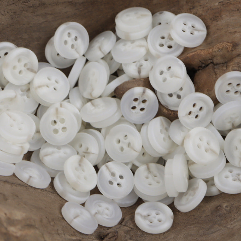 11.5mm Four-Hole White and Yellow Resin Buttons 60 Pack - Lots of Buttons
