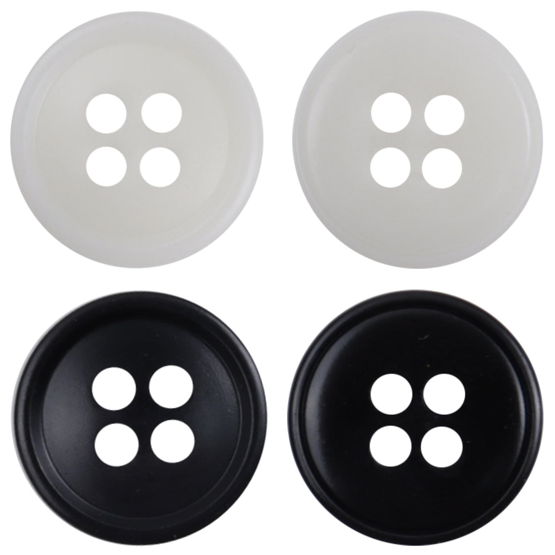 Classic Black and White Resin Buttons for Shirt Suit,100PCS - Lots of Buttons