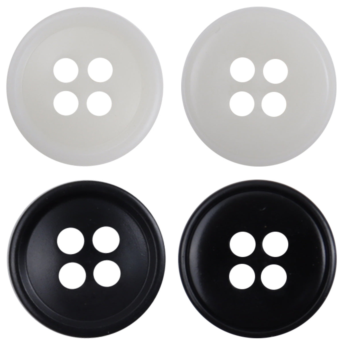 Classic Black and White Resin Buttons for Shirt Suit,100PCS - Lots of Buttons