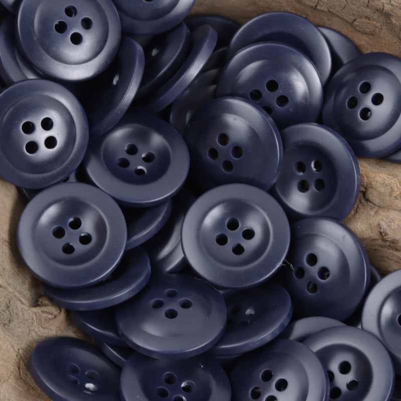 Navy Blue Cap-Shaped Resin Buttons for Formal Suits 40 Pack - Lots of Buttons