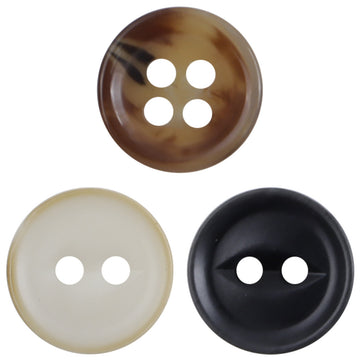 Black and White Fish-Eye Resin Buttons for Casual Commuter Shirts 50pcs - Lots of Buttons