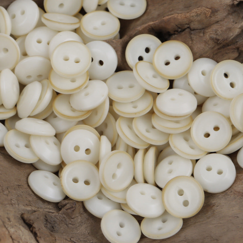 Black and White Fish-Eye Resin Buttons for Casual Commuter Shirts 50pcs - Lots of Buttons
