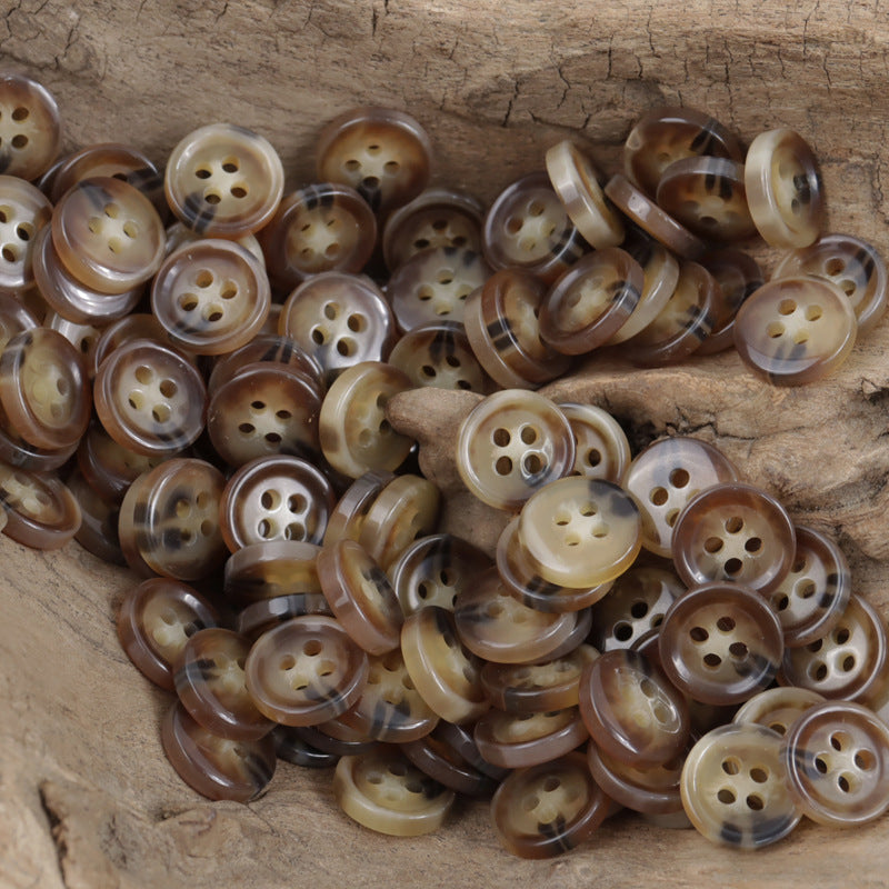 Black and White Fish-Eye Resin Buttons for Casual Commuter Shirts 50pcs - Lots of Buttons
