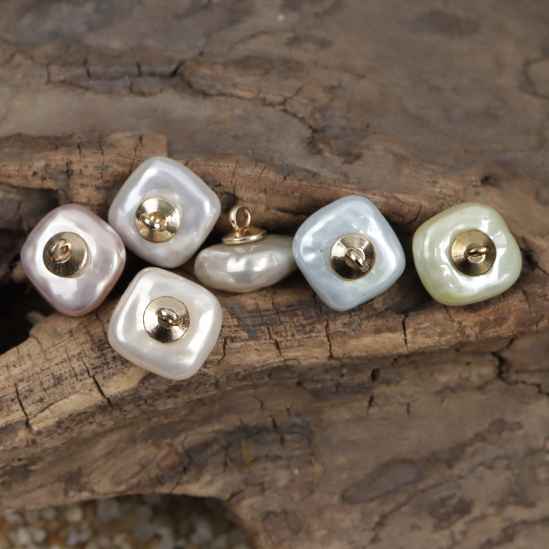 11.5MM Square Colorful Resin Buttons with Metal Shanks for Lady's Shirts 10pcs - Lots of Buttons