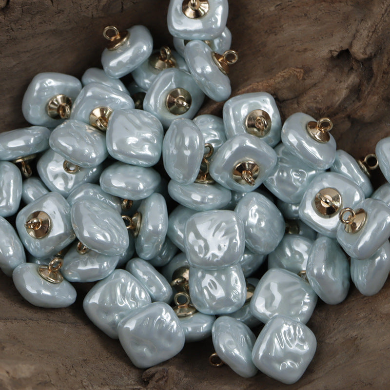 11.5MM Square Colorful Resin Buttons with Metal Shanks for Lady's Shirts 10pcs - Lots of Buttons