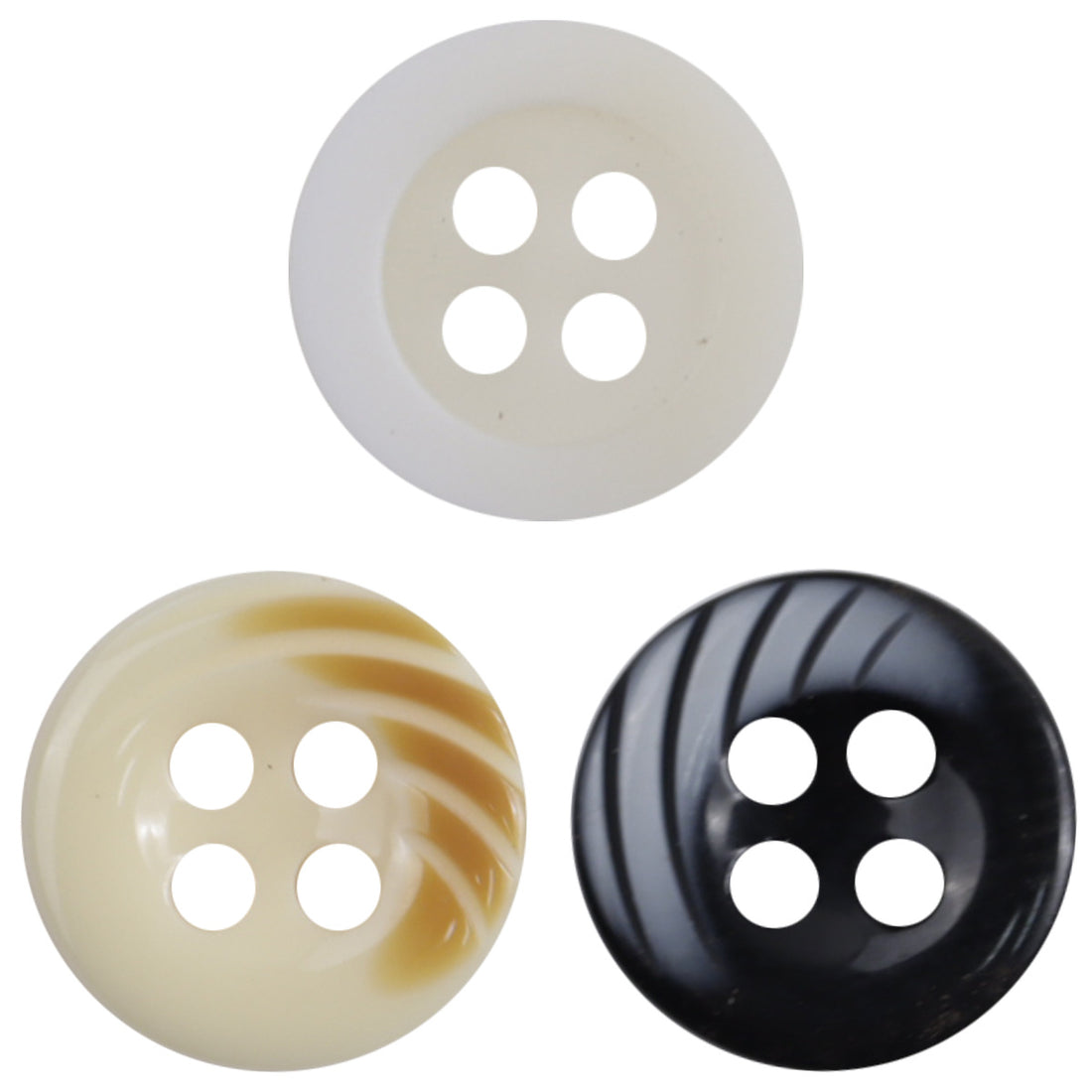 11.5mm Arc Pattern 4 Hole Resin Buttons for DIY Jewelry 90 Pack - Lots of Buttons