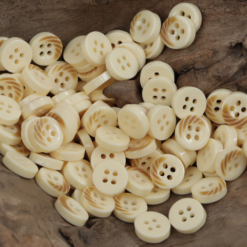 11.5mm Arc Pattern 4 Hole Resin Buttons for DIY Jewelry 90 Pack - Lots of Buttons