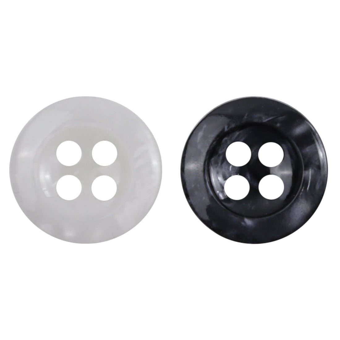 11.5mm Black and White Round 4-Hole Speckled Resin Buttons 100PCS - Lots of Buttons