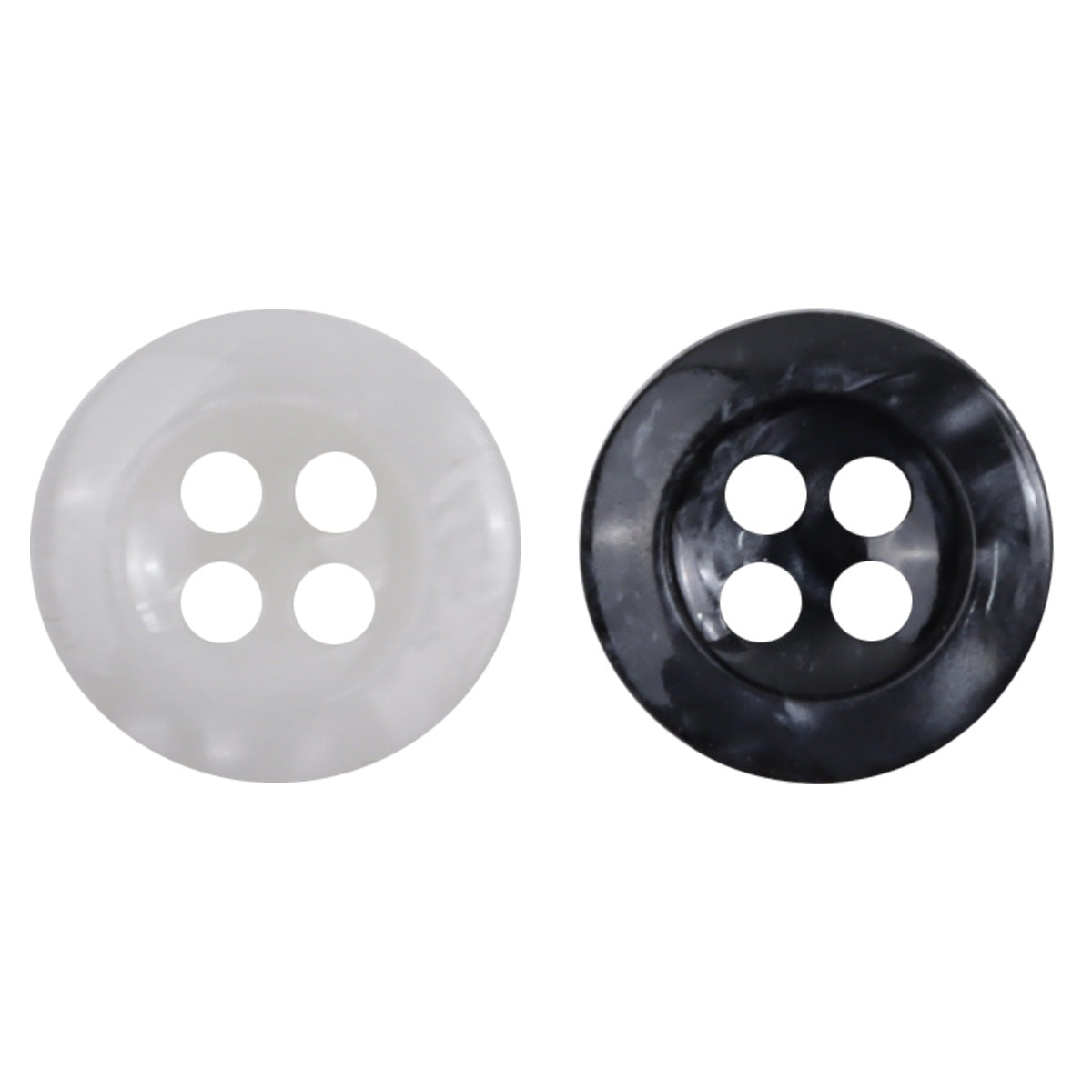 11.5mm Black and White Round 4-Hole Speckled Resin Buttons 100PCS - Lots of Buttons