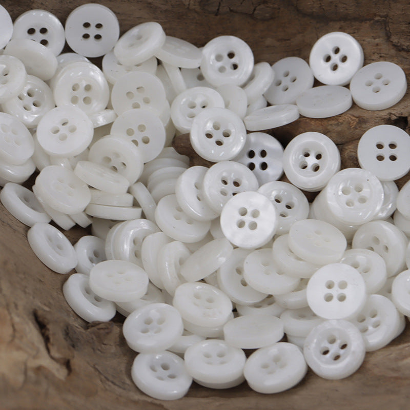 11.5mm Black and White Round 4-Hole Speckled Resin Buttons 100PCS - Lots of Buttons