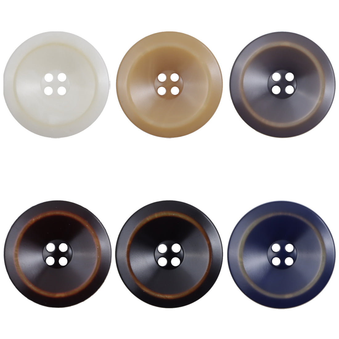 Burn Edged Bowl Shaped 4 Hole Resin Sewing Buttons 50pcs - Lots of Buttons