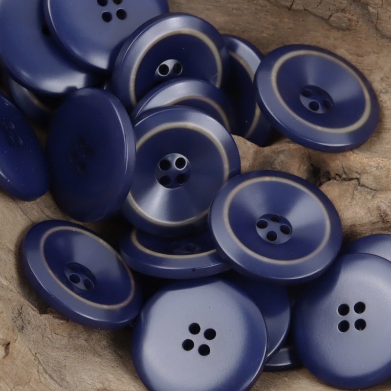 Burn Edged Bowl Shaped 4 Hole Resin Sewing Buttons 50pcs - Lots of Buttons