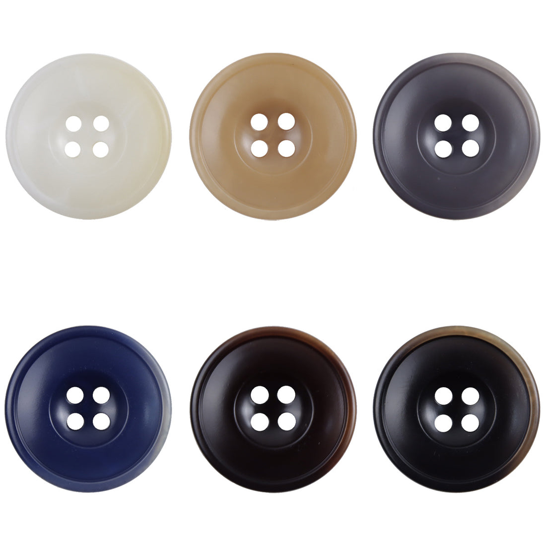 Vintage Burnt-Edge Resin Buttons for Casual Dark Blue Jackets 60 Pack - Lots of Buttons