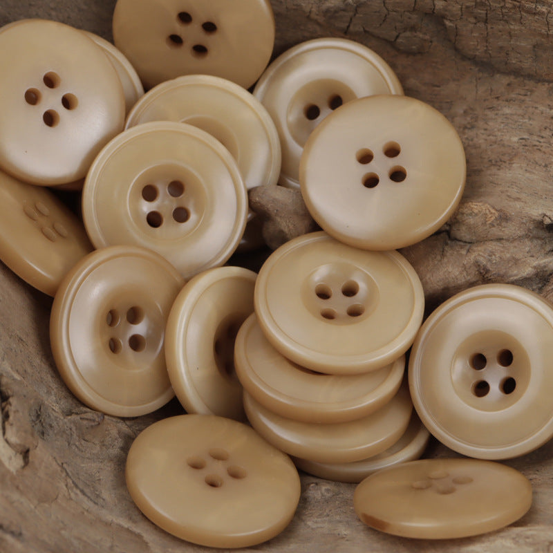 Vintage Burnt-Edge Resin Buttons for Casual Dark Blue Jackets 60 Pack - Lots of Buttons