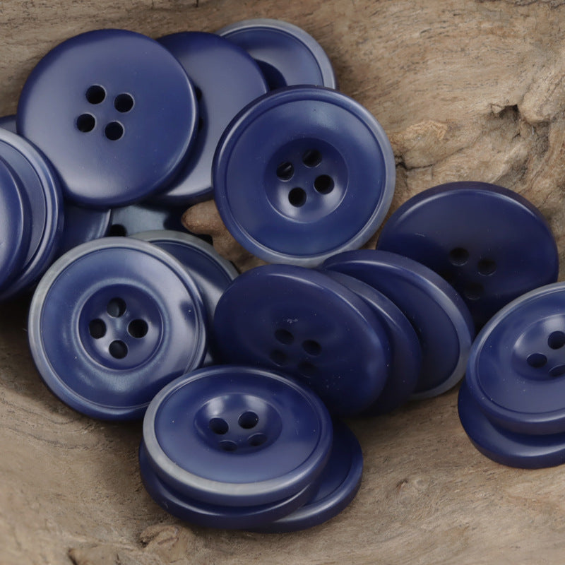 Vintage Burnt-Edge Resin Buttons for Casual Dark Blue Jackets 60 Pack - Lots of Buttons