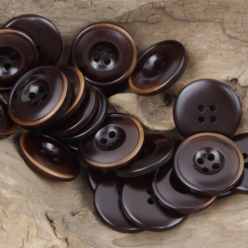 Vintage Burnt-Edge Resin Buttons for Casual Dark Blue Jackets 60 Pack - Lots of Buttons