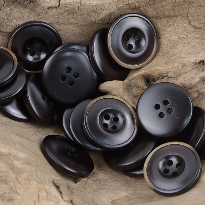 Vintage Burnt-Edge Resin Buttons for Casual Dark Blue Jackets 60 Pack - Lots of Buttons