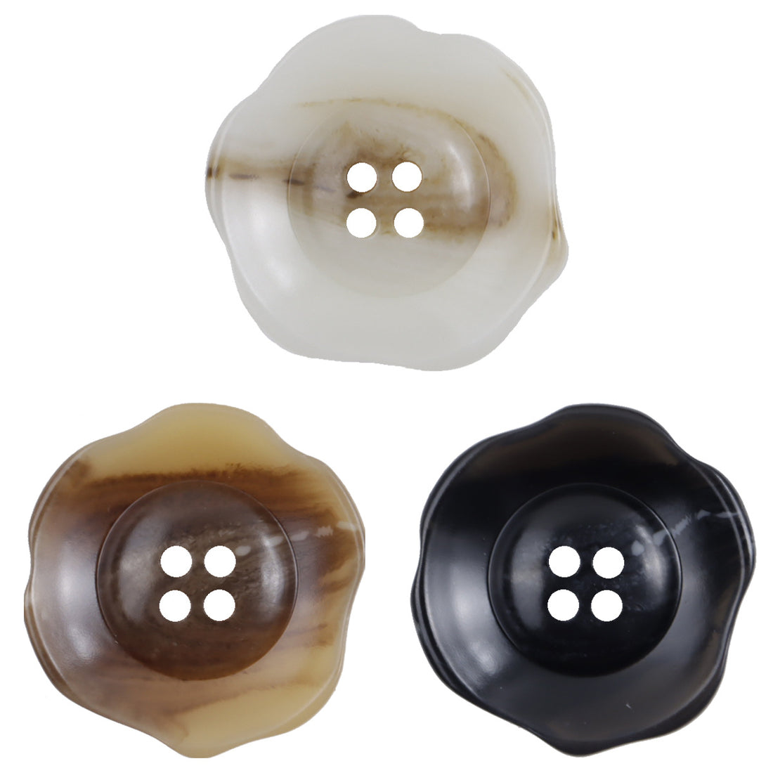 Irregular Lotus-Shaped Four-Hole Resin Buttons for Corduroy Shirts 30pcs - Lots of Buttons