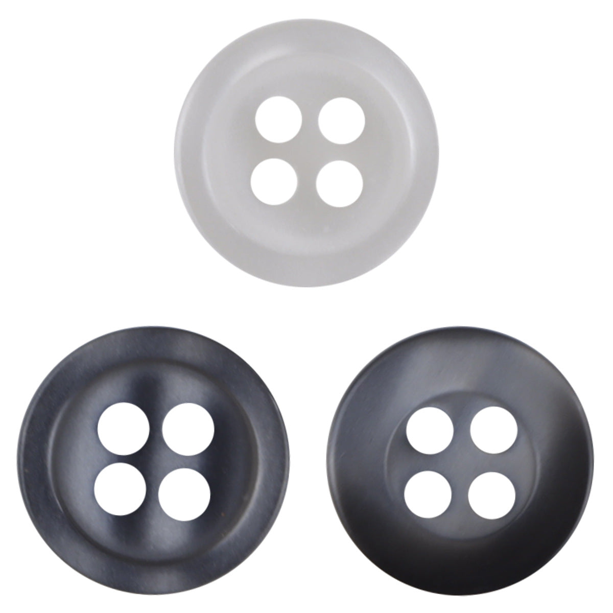 11.5mm Black White Gray Resin Buttons for Fashion Designers 100pcs - Lots of Buttons
