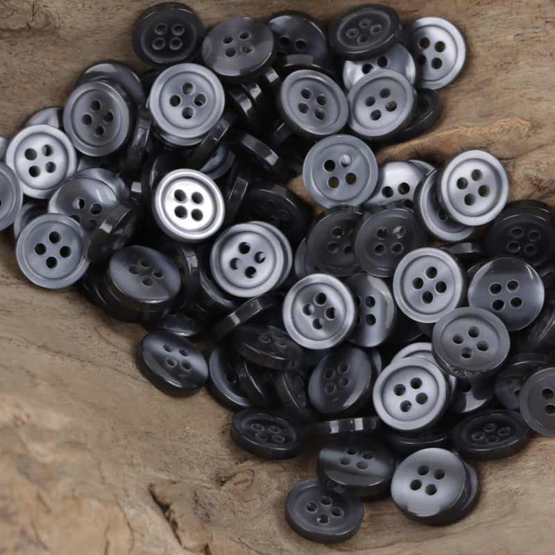 11.5mm Black White Gray Resin Buttons for Fashion Designers 100pcs - Lots of Buttons