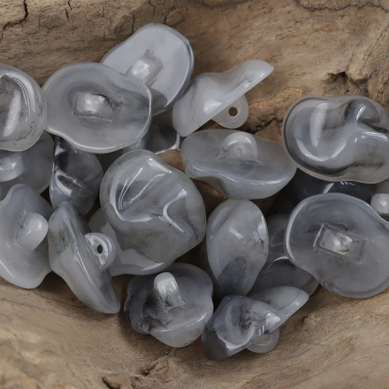 Irregular Imitation Jade Texture Translucent Resin Buttons,10pcs - Lots of Buttons