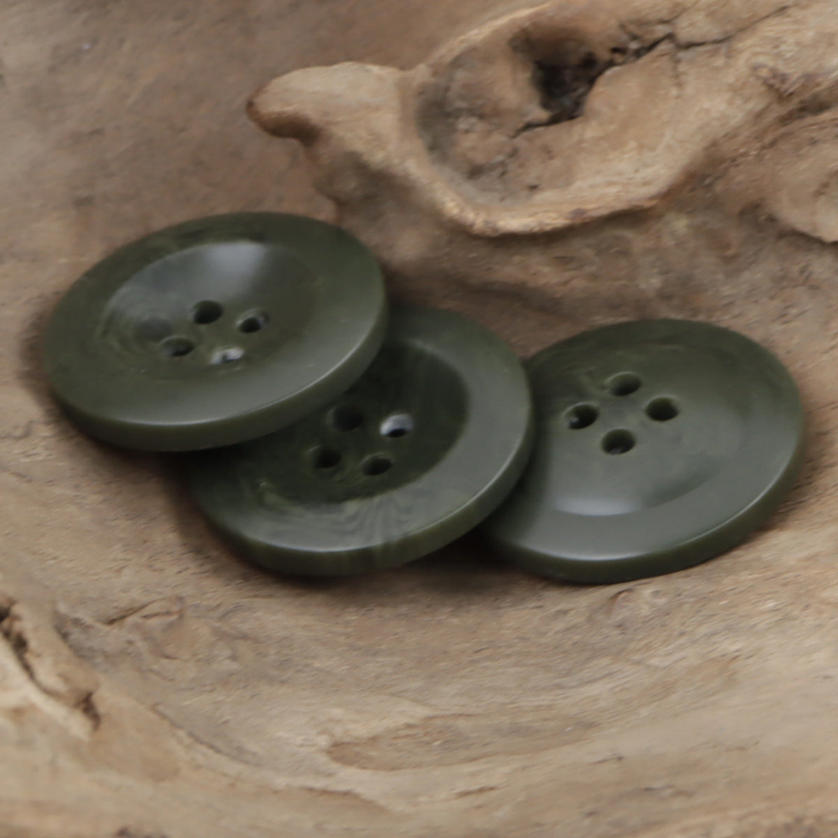 Wide-Edged Vintage Dark Green Resin Buttons,20pcs - Lots of Buttons