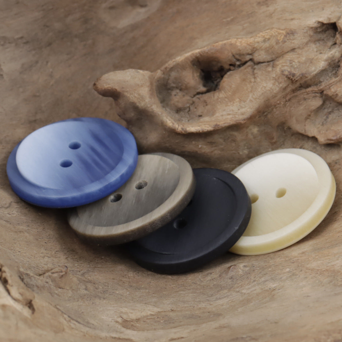 Round Gradient Brown Two Hole Resin Coat Buttons 30pcs - Lots of Buttons