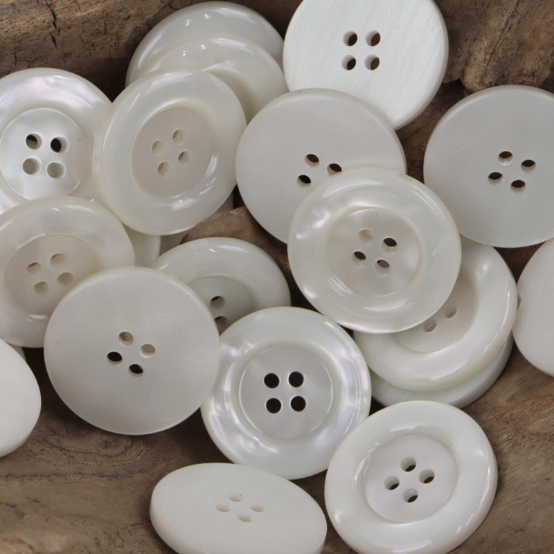 Round-Edged Black and White Light and Shadow Resin Buttons 30pcs - Lots of Buttons
