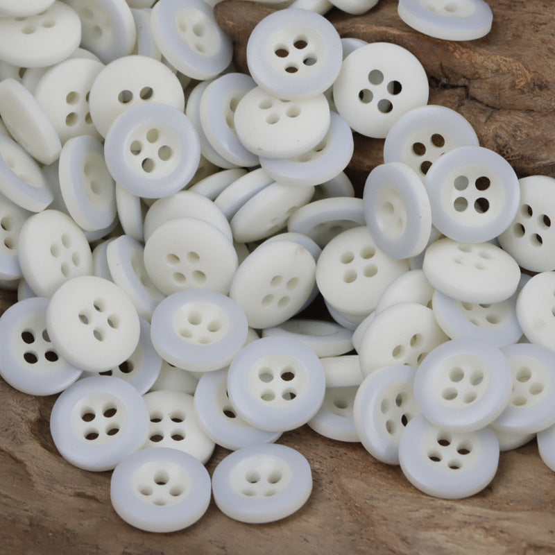 Blue Round 4 Hole Resin Buttons for Children's Shirts Sweaters 60 Pack - Lots of Buttons