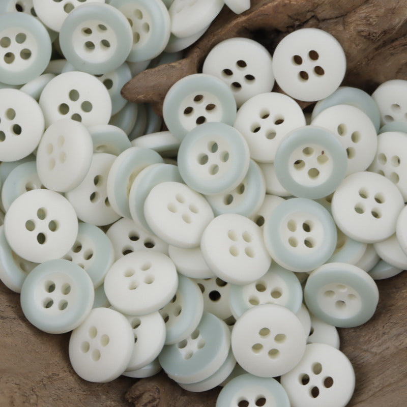 Blue Round 4 Hole Resin Buttons for Children's Shirts Sweaters 60 Pack - Lots of Buttons