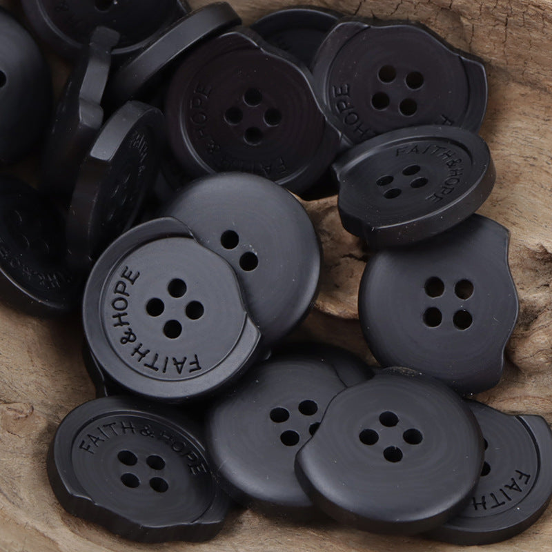 Resin Buttons with Missing Corners and Letters Faith & Hope 30pcs - Lots of Buttons