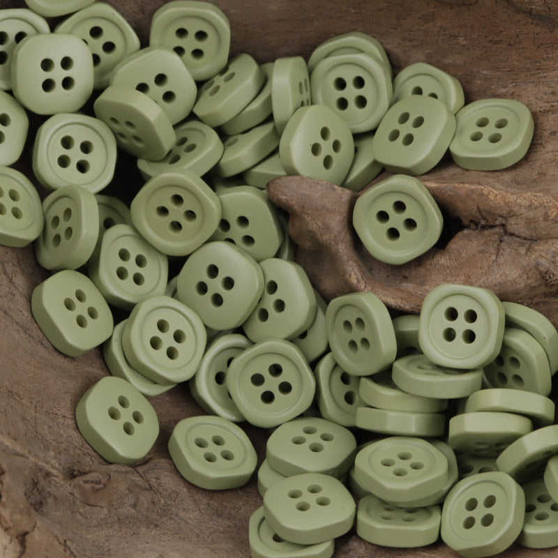 11.5mm Square Multicolored 4-Hole Resin Decorative Buttons 90 Pack - Lots of Buttons
