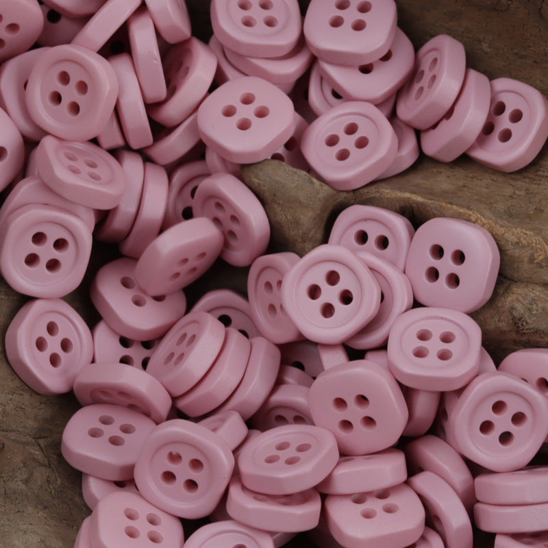 11.5mm Square Multicolored 4-Hole Resin Decorative Buttons 90 Pack - Lots of Buttons