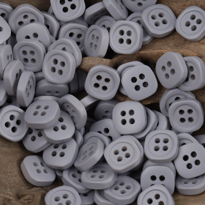 11.5mm Square Multicolored 4-Hole Resin Decorative Buttons 90 Pack - Lots of Buttons