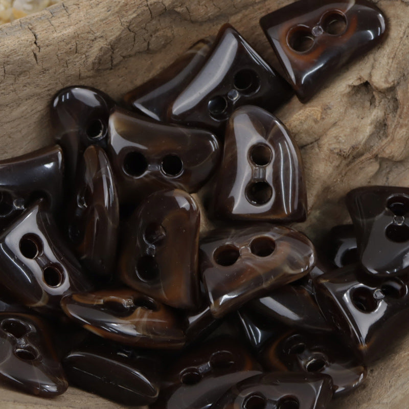 Irregular Triangle 2-Hole Resin Toggle Buttons for Bag,Shoe 30pcs - Lots of Buttons