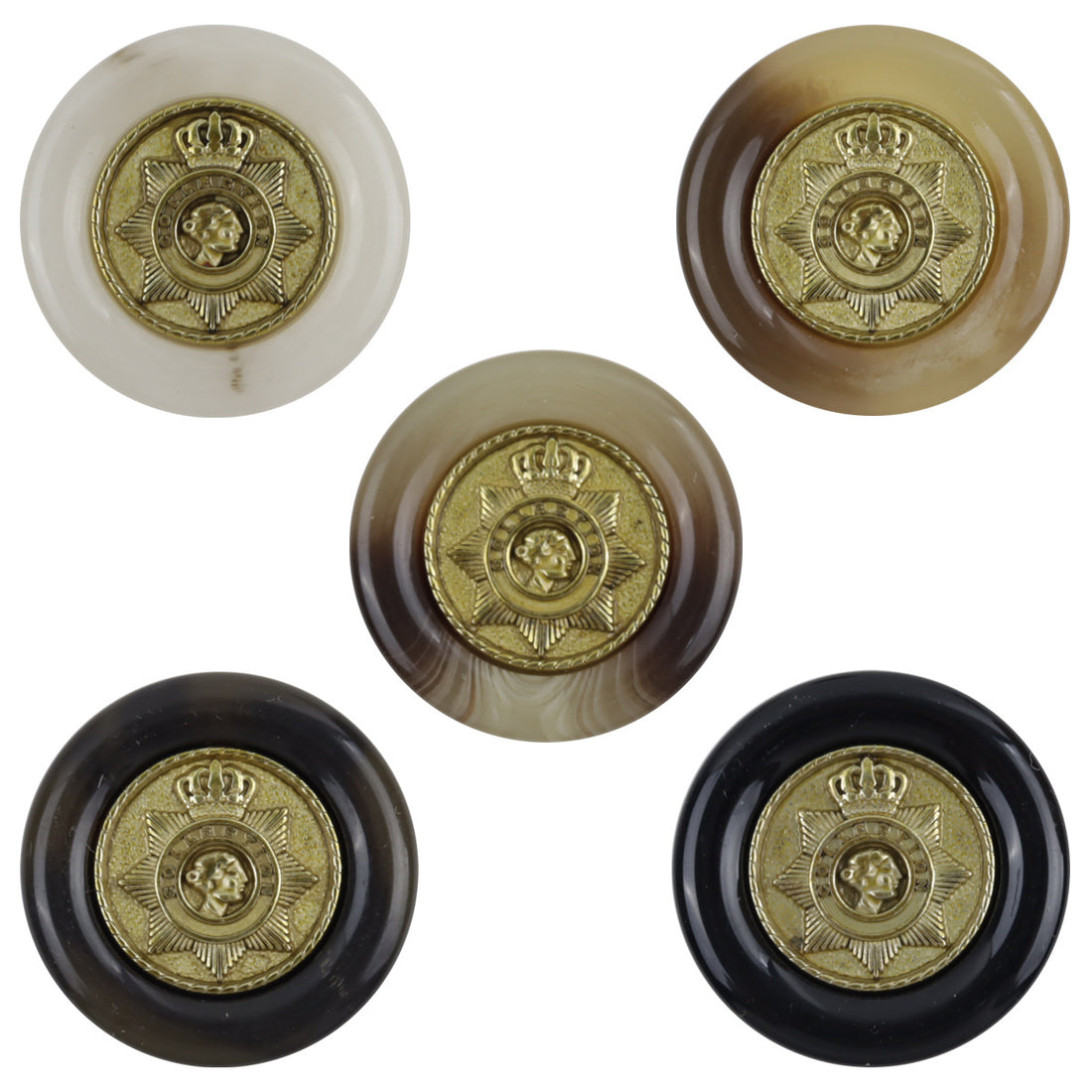 Metal Star Crown Pattern Decorative Resin Buttons for DIY Crafts 10pcs - Lots of Buttons