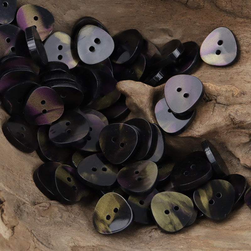 Iridescent Multicolored Irregular Triangle 2-Hole Resin Buttons,30pcs - Lots of Buttons
