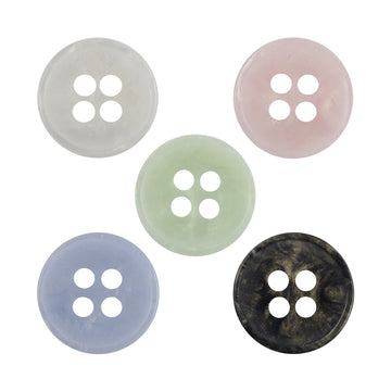 11.5mm Gold-Plated Resin Buttons 4-Hole Fasteners 100 Pack - Lots of Buttons