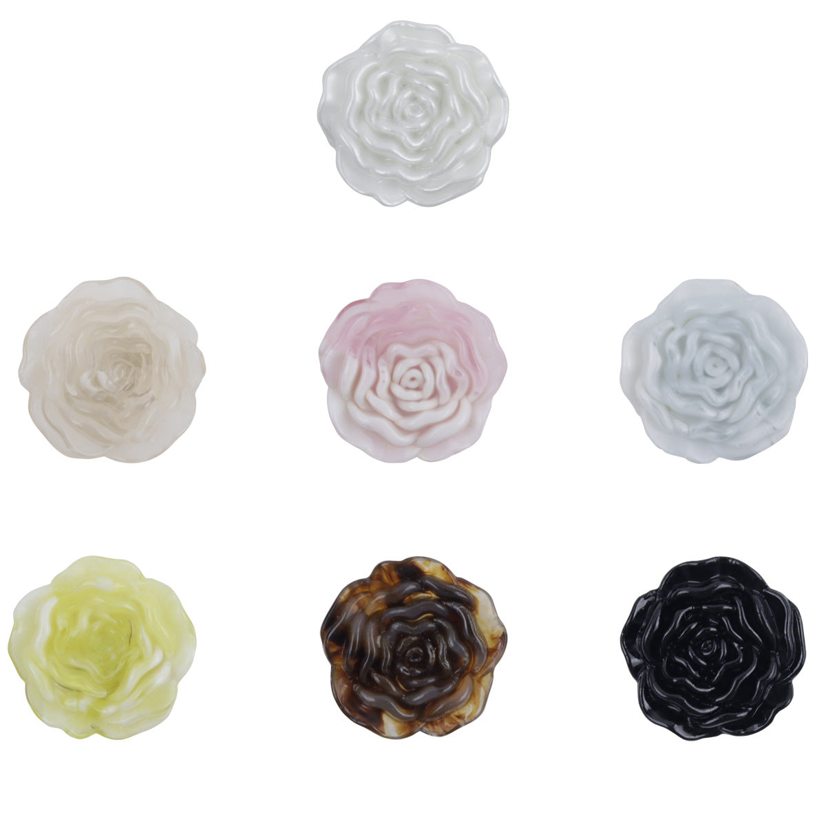 Peony-Shaped Acrylic Decorative Buttons for DIY Handmade 49 Pack - Lots of Buttons