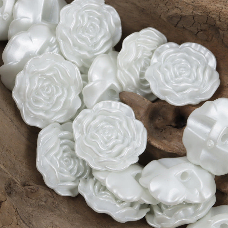 Peony-Shaped Acrylic Decorative Buttons for DIY Handmade 49 Pack - Lots of Buttons