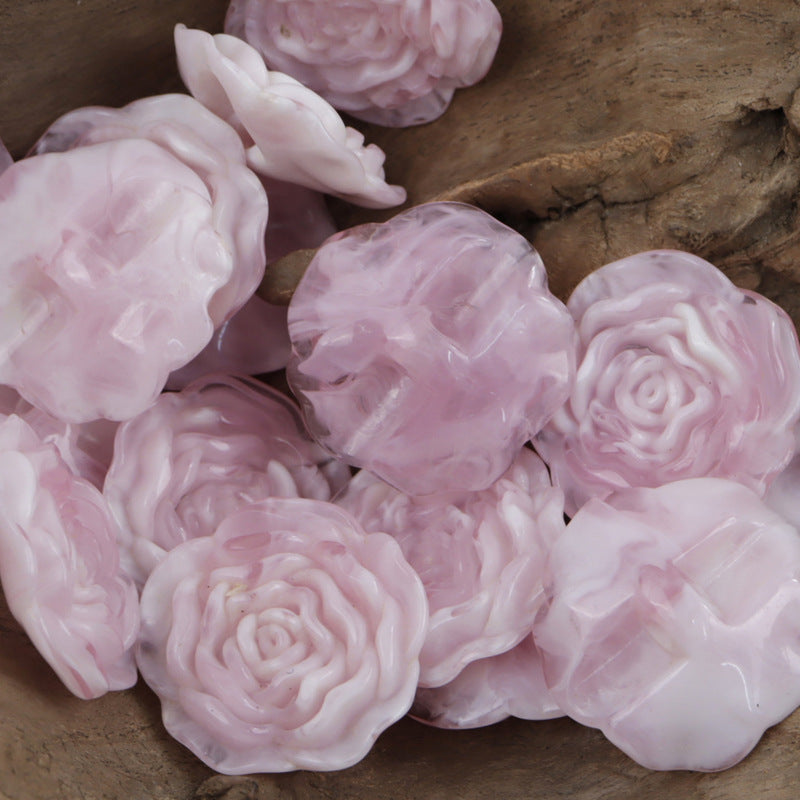 Peony-Shaped Acrylic Decorative Buttons for DIY Handmade 49 Pack - Lots of Buttons