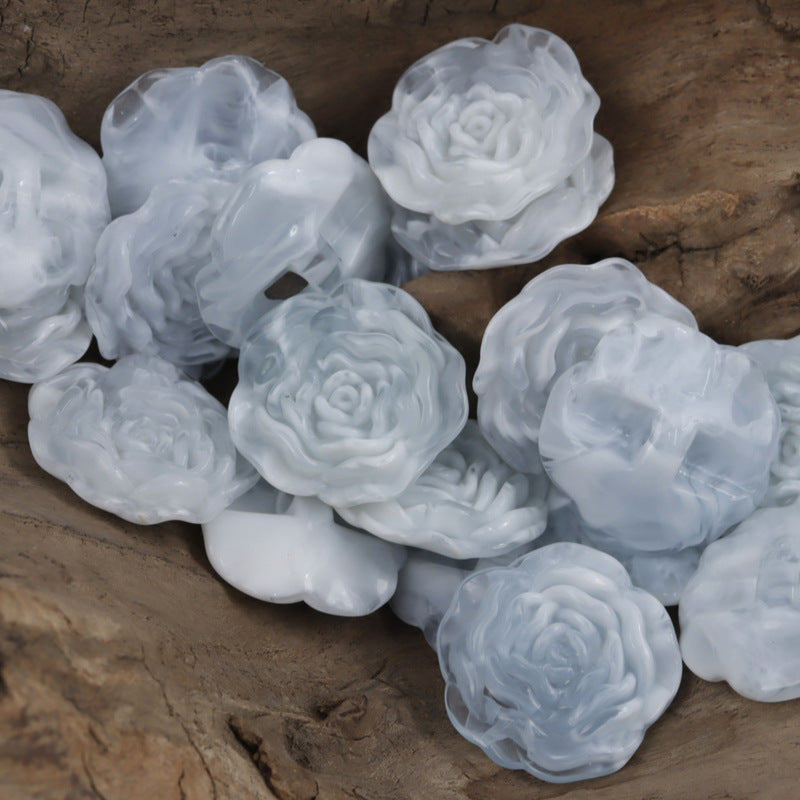 Peony-Shaped Acrylic Decorative Buttons for DIY Handmade 49 Pack - Lots of Buttons